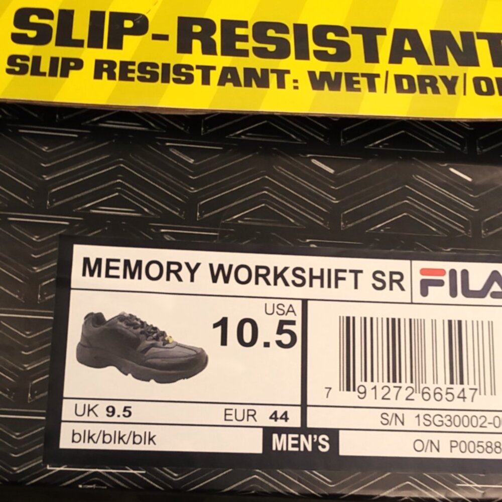 Fila black Memory Workshift mens shoes size 10 1/2 Brand New in box